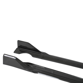 Detailed shot of the UV-resistant high-gloss clear coat on the NexaNovo X5 carbon side splitters