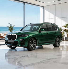 Front-end shot emphasizing the oversized, modern XM-inspired design for the BMW G07 X7