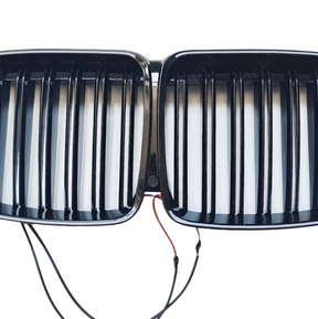 Durable high-impact ABS plastic construction of the NexaNovo BMW X7 performance grille