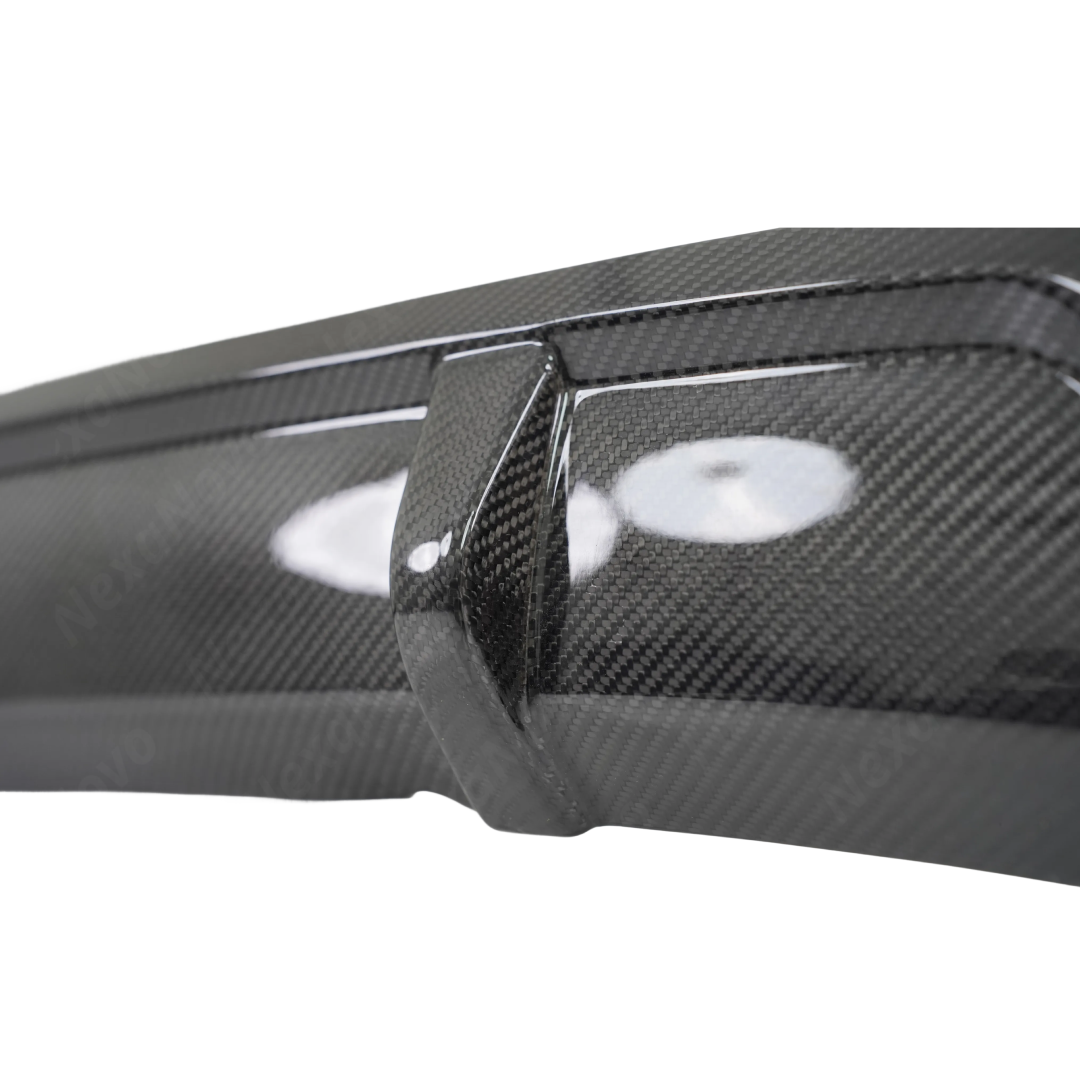 Detailed profile of the NexaNovo rear fins designed to manage airflow behind the BMW X7