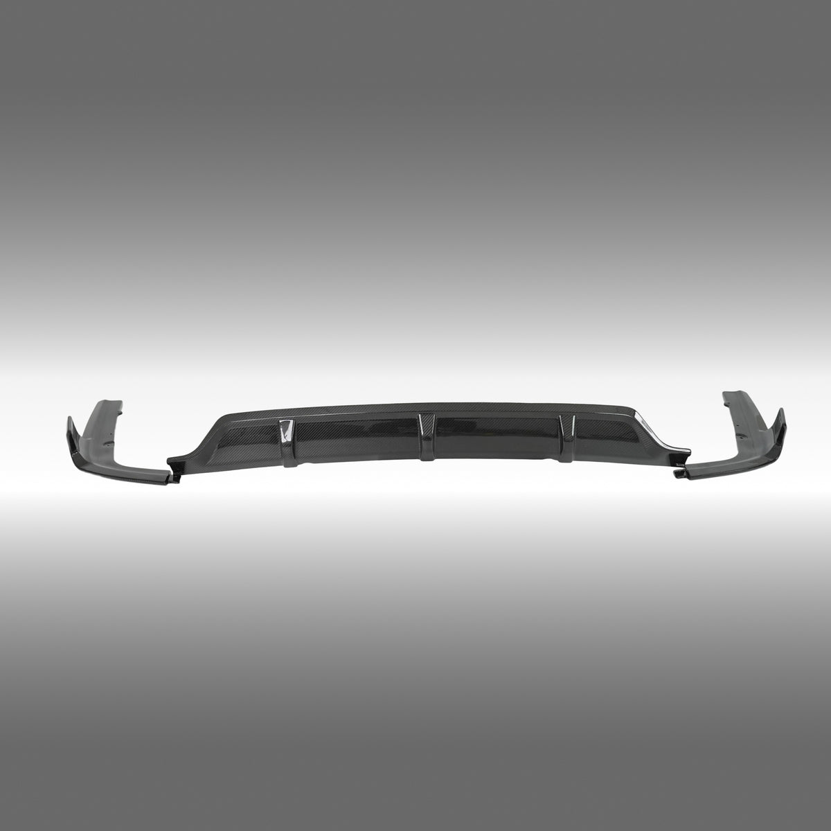 Direct rear view of the NexaNovo authentic double-sided carbon fiber diffuser for 2019-2026 X7