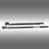 Close-up of the premium NexaNovo 3K twill double-sided real carbon fiber weave on the side skirts