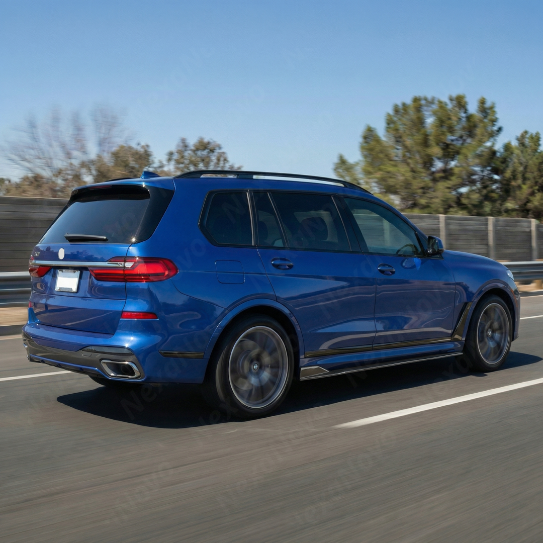 M-Performance inspired double-sided real carbon fiber side splitters on a BMW X7 SAV