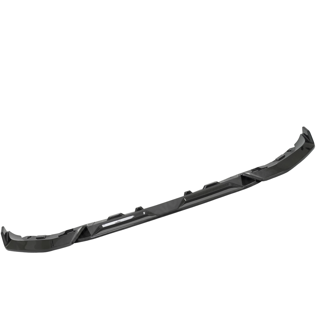 Standalone view of the uninstalled NexaNovo double-layer real carbon fiber front bumper lip