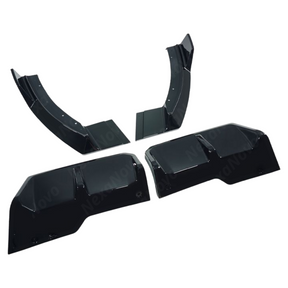 Close-up of the premium mirror-finish gloss black coating on the NexaNovo XM rear diffuser