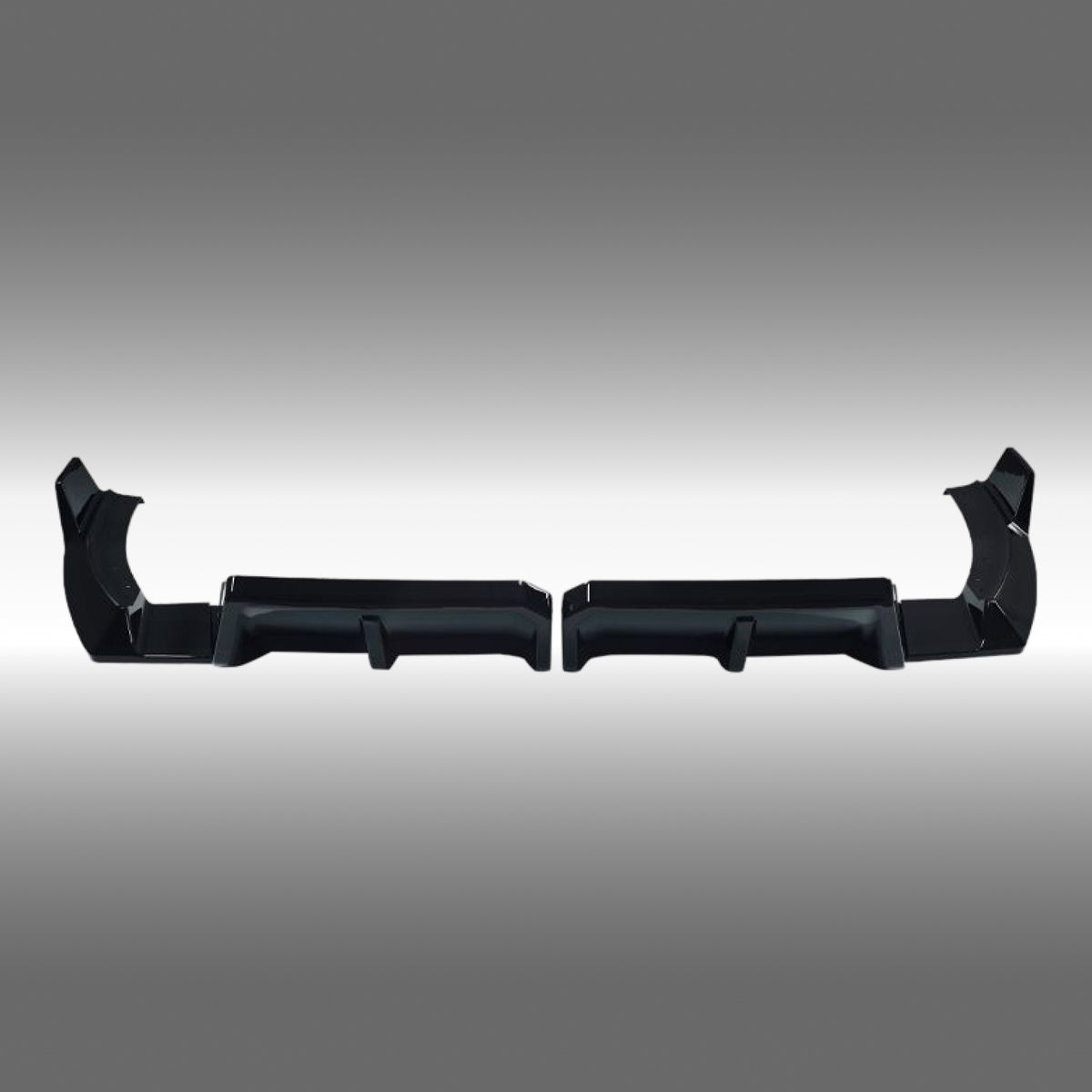 Standalone view of the uninstalled NexaNovo M-Performance style rear bumper diffuser for BMW XM