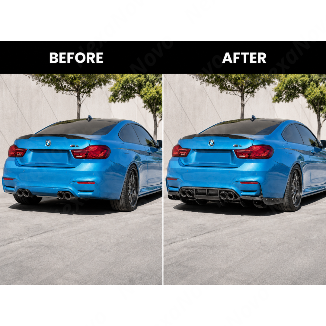 2015-2020 BMW F80 M3 / F82 / F83 M4 - VRS Style Carbon Fiber Diffuser + Undertray