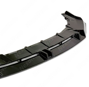 NexaNovo gloss black V style front spoiler lip for BMW 530e Plug-in Hybrid 2024-2025.
