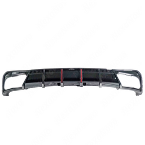 NexaNovo precision-fit rear diffuser bumper lip with LED for 2021 BMW X5.
