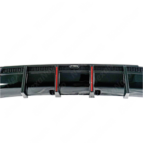 NexaNovo factory-style gloss black rear diffuser for 2021 BMW X5 G05.
