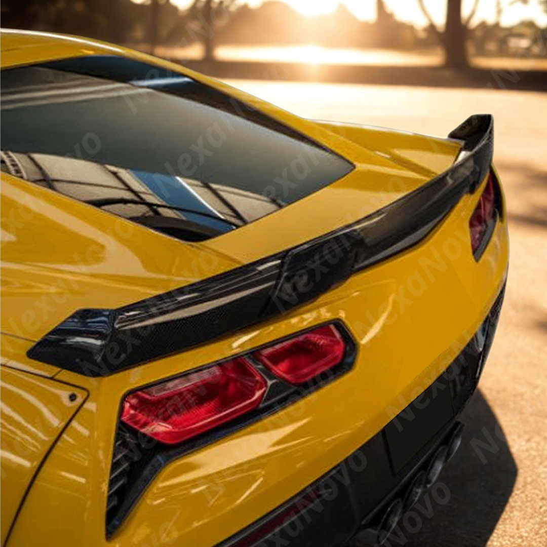 Durable ABS plastic NexaNovo gloss black spoiler with wicker bill for C7