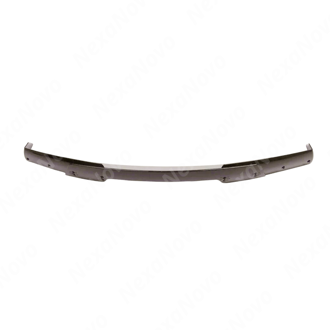 Uninstalled NexaNovo gloss black rear trunk lip spoiler with gurney flap, top view