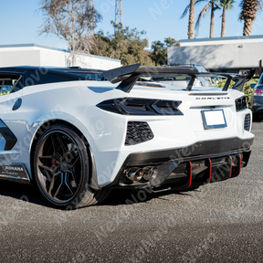 Precision fitment of NexaNovo blackout lens covers on 2022 Corvette C8