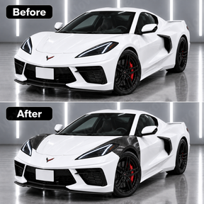 OEM-Style Real Carbon Fiber Front Fenders For Chevrolet Corvette C8 Stingray 2022-2026