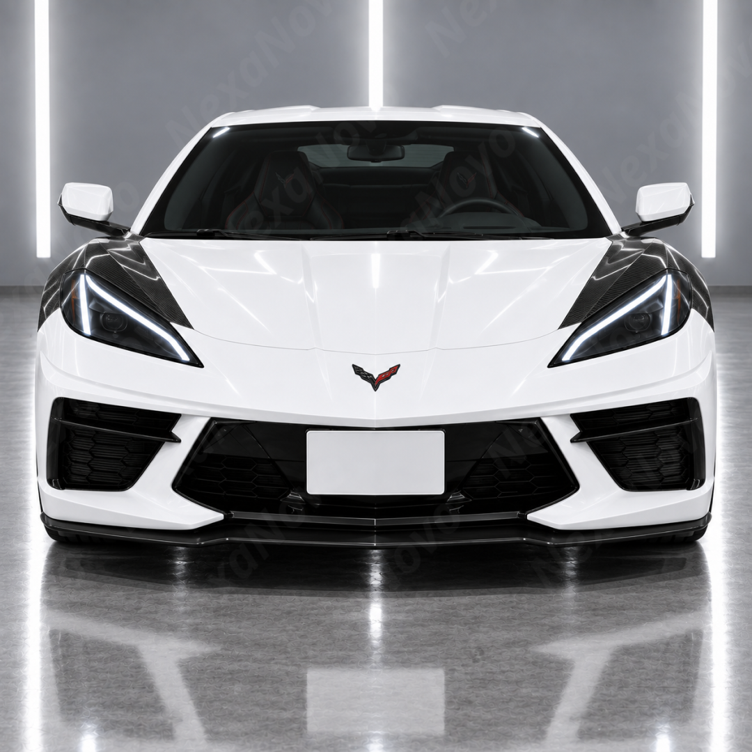 OEM-Style Real Carbon Fiber Front Fenders For Chevrolet Corvette C8 Stingray 2022-2026