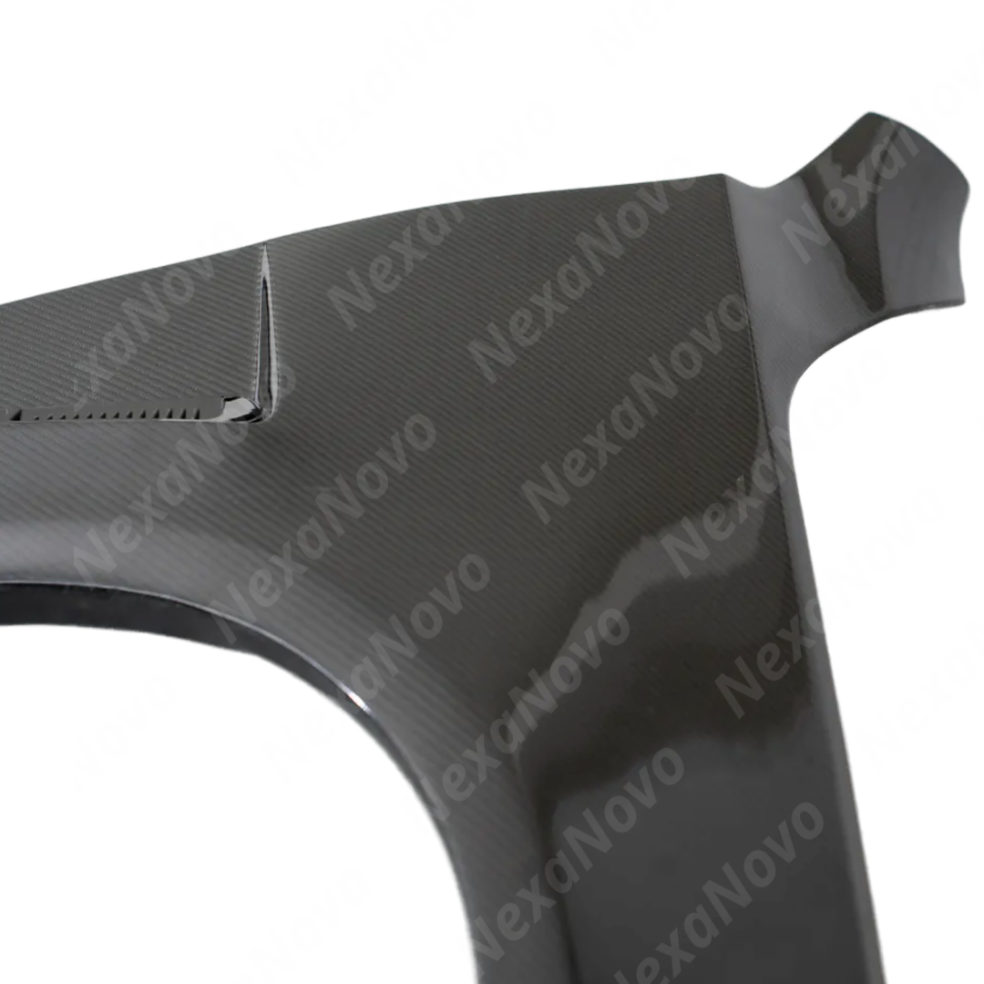 Precision OEM-level fitment and alignment of the real carbon fiber fenders on a Cadillac CT4-V