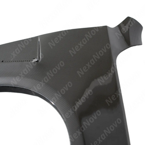 Precision OEM-level fitment and alignment of the real carbon fiber fenders on a Cadillac CT4-V