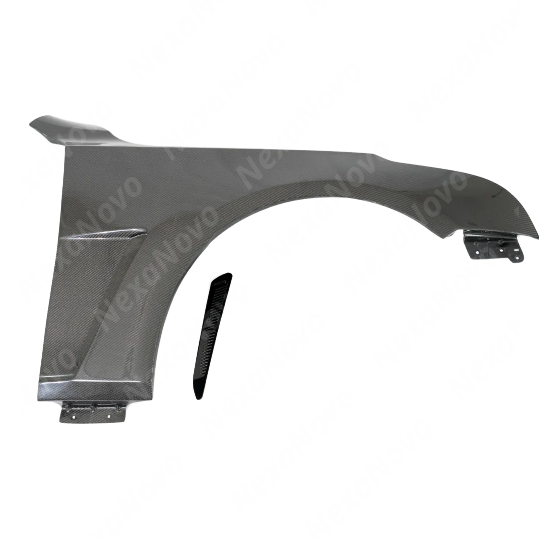 View of the direct-fit bolt-on mounting points for the Cadillac CT4-V carbon fender swap