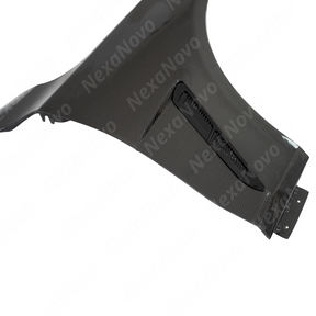 Underside view of the CT4-V carbon fenders showing reinforced resin and mounting tabs