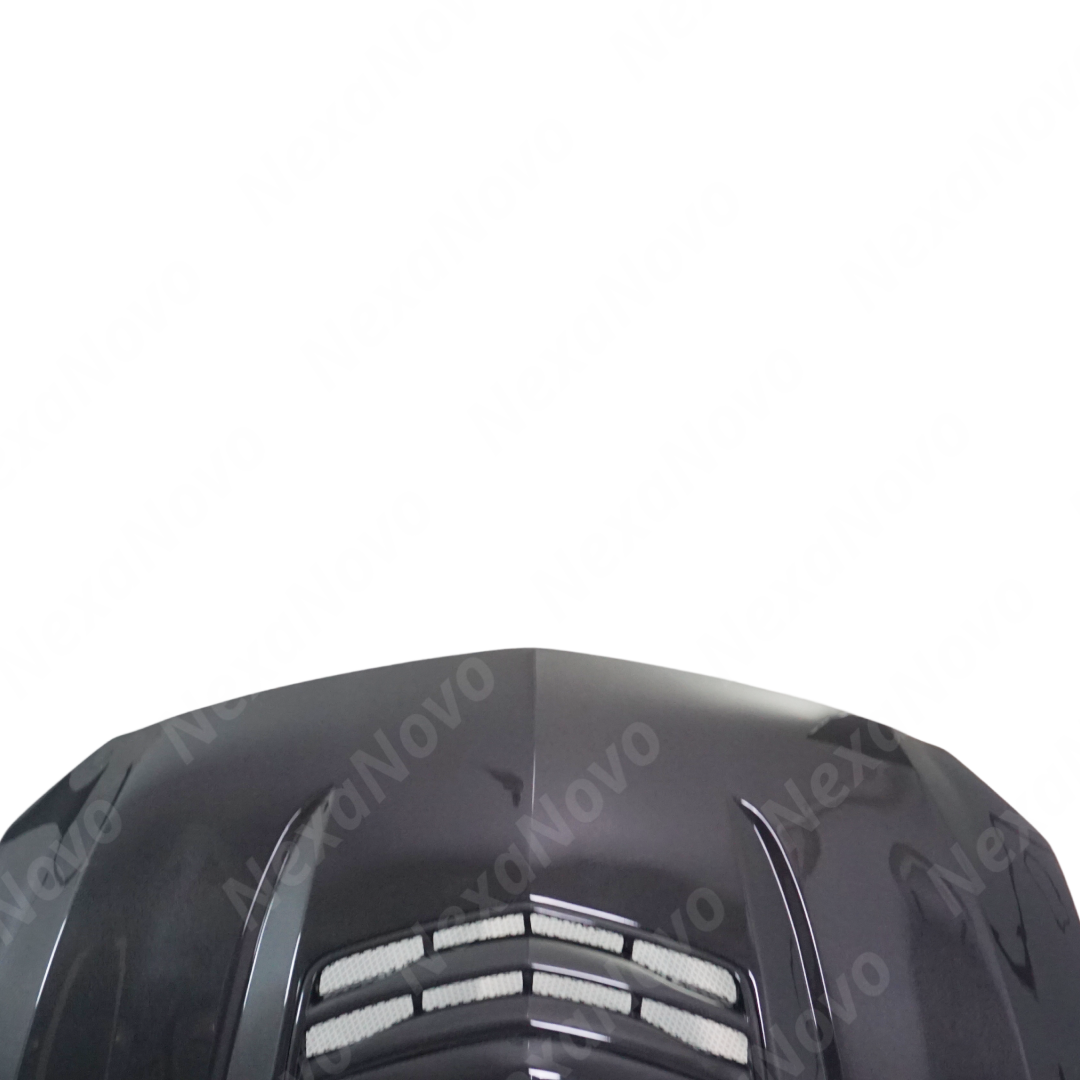 Precision fitment of NexaNovo carbon fiber hood cover on a 2022 Cadillac CT5