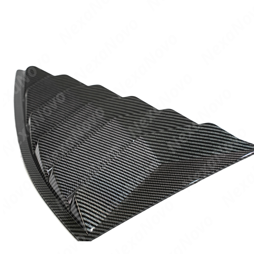 Underside of NexaNovo side louvers showing pre-applied 3M automotive adhesive tape for easy installation