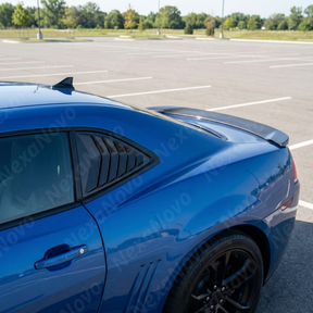 Uninstalled pair of NexaNovo carbon fiber print side quarter window louvers (left and right)