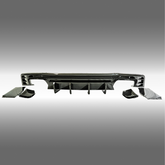 NexaNovo carbon fiber print rear bumper diffuser lip spoiler installed on a 2016 Chevy Camaro