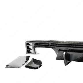 Underside view of the NexaNovo Camaro rear diffuser lip showing mounting structure