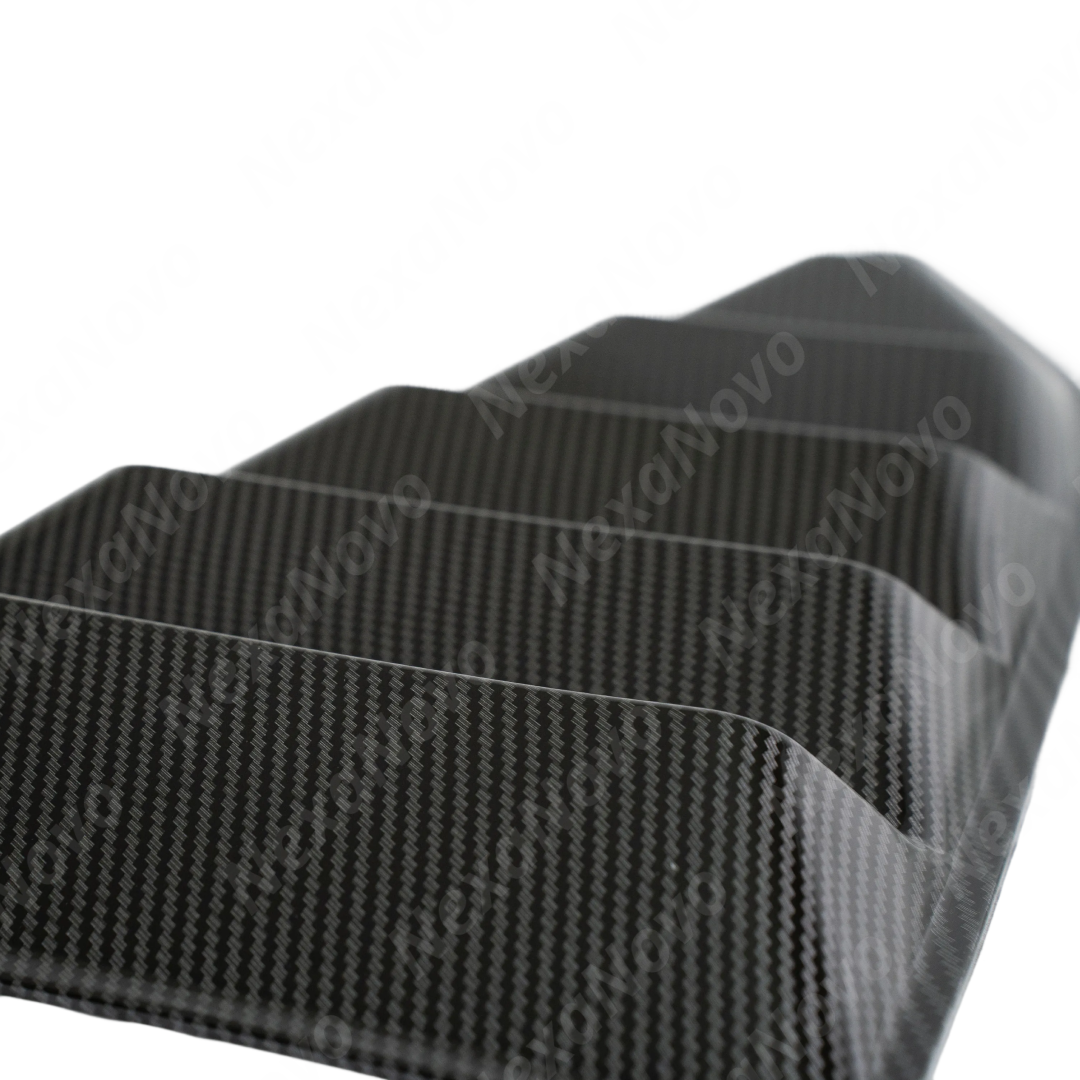 Precision flush fitment of NexaNovo carbon fiber louvers on a 2020 Camaro side quarter glass