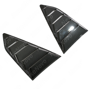 Uninstalled pair of NexaNovo carbon fiber print side quarter window louvers (left and right)