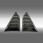 NexaNovo side quarter window louver sun shade cover installed on a 2016 Chevrolet Camaro