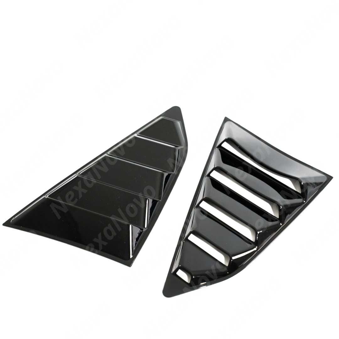 Low angle view emphasizing the muscular racing aesthetic of NexaNovo side window shades