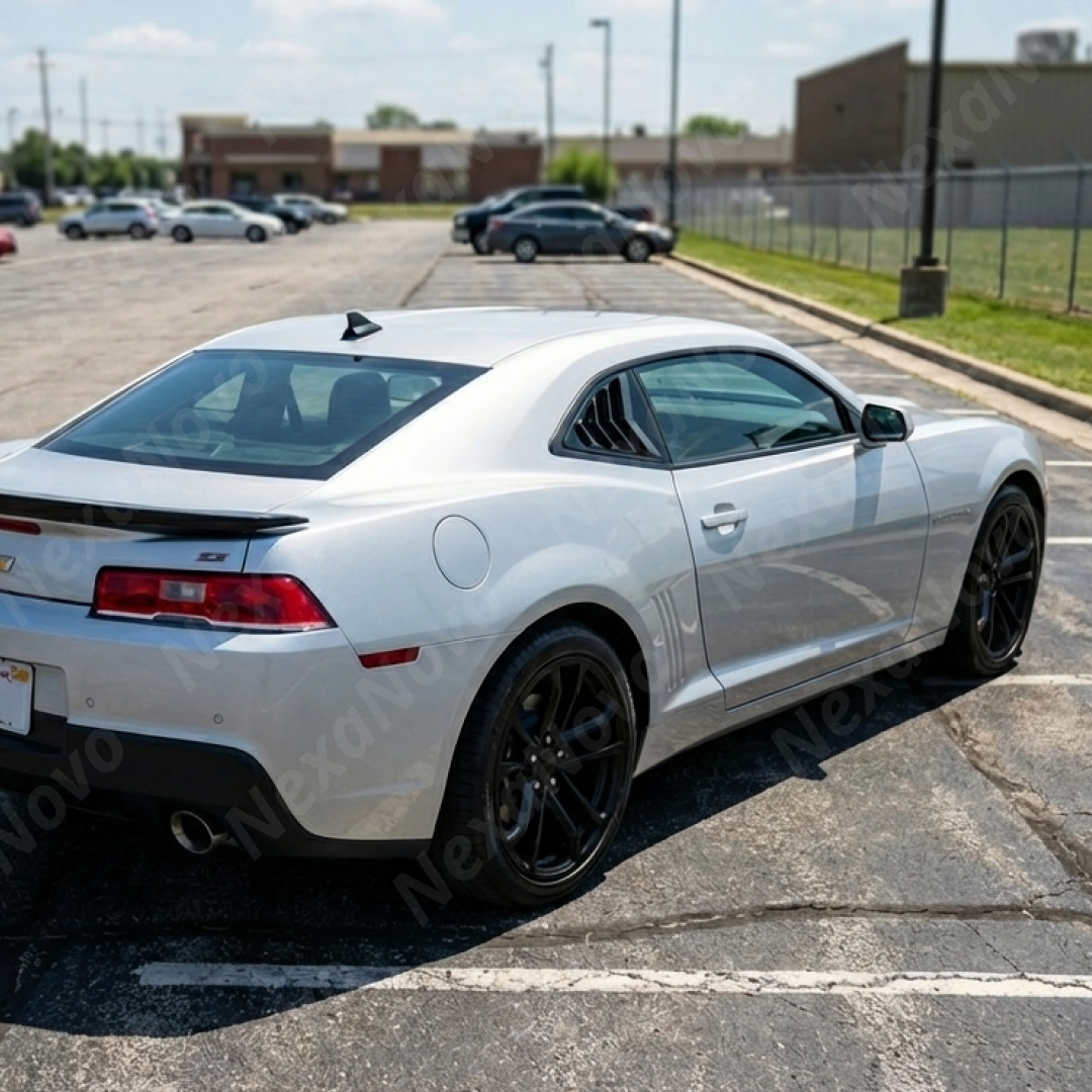 Detailed view of the precision-angled slats on the 2012 Camaro window louver