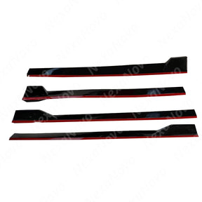 For Toyota Camry Side Body Skirt with Red Trim Gloss Black (2025-2027) NexaNovo