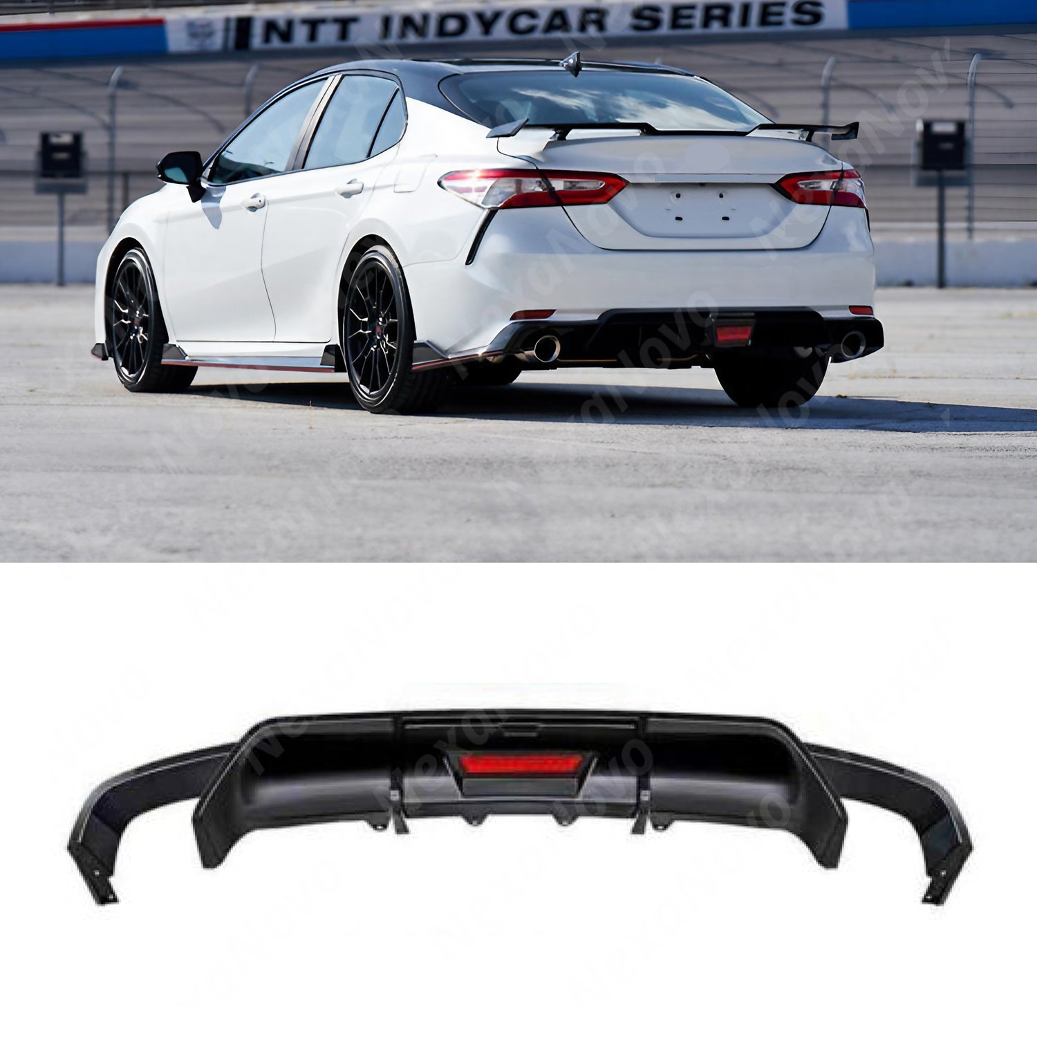For Toyota Camry (2018-2024) TRD Style Rear Diffuser with LED Light ...