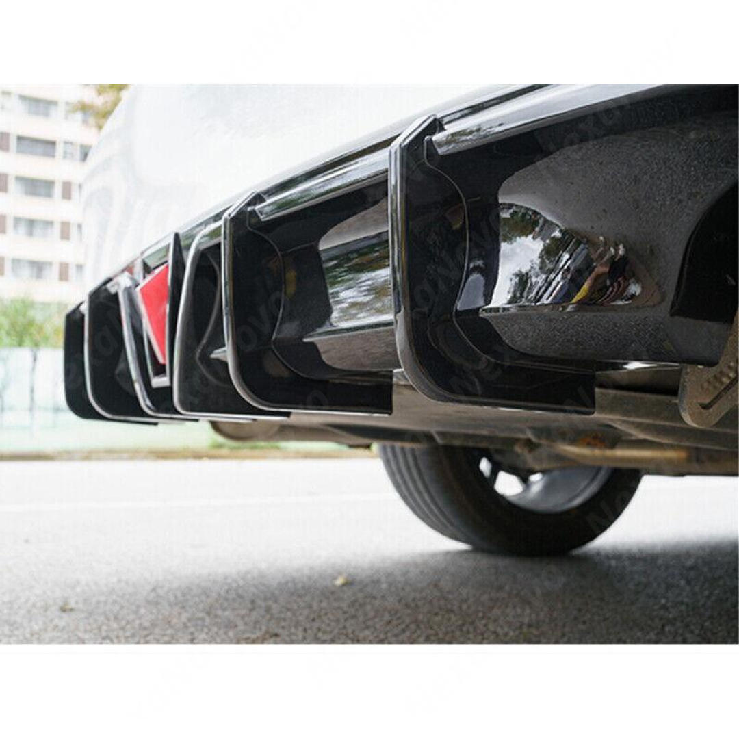 2021 Toyota Camry XLE Rear Bumper Lower Diffuser Spoiler with LED Light (Gloss Black) by NexaNovo