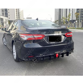 High-Quality Gloss Black Rear Bumper Diffuser Spoiler with LED Light for 2018 Toyota Camry LE by NexaNovo