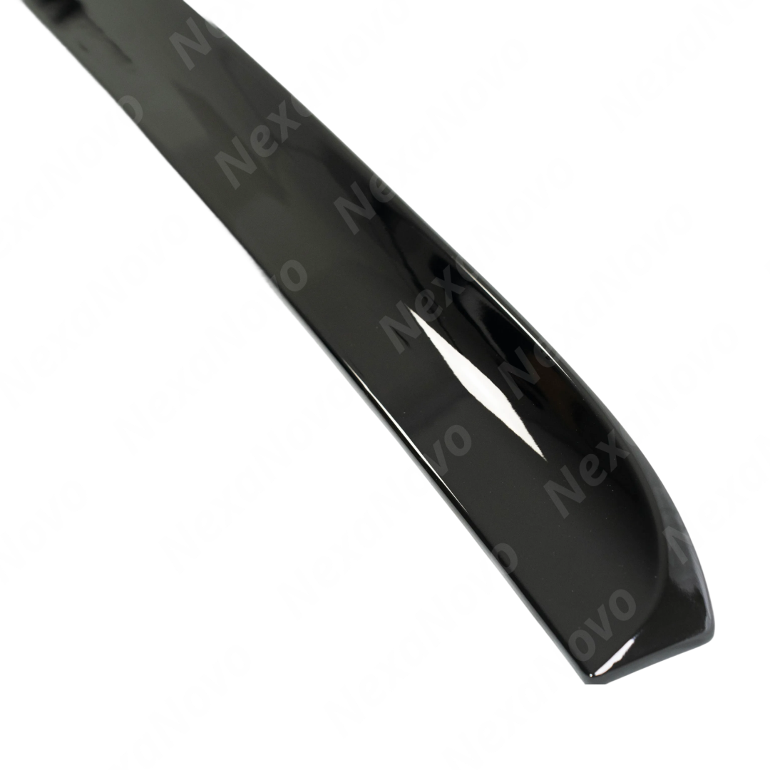 NexaNovo gloss black roof spoiler providing high contrast on a white Challenger