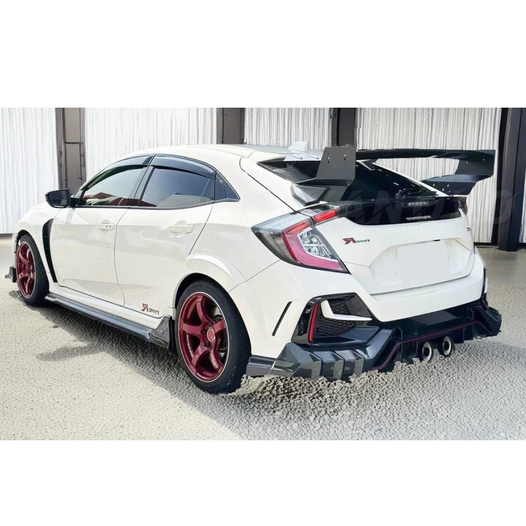 NexaNovo Real Carbon Fiber Rear Trunk Lip Spoiler Wing for 2017 Honda Civic FK8