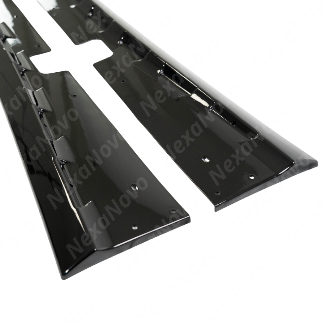 NexaNovo glossy black ZR1 style side skirt on a white Chevrolet Corvette C5