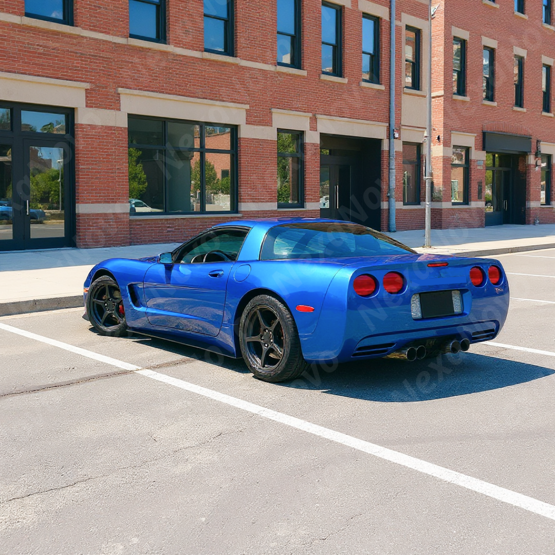 Uninstalled NexaNovo ZR1 style glossy black side skirt rocker panel pair