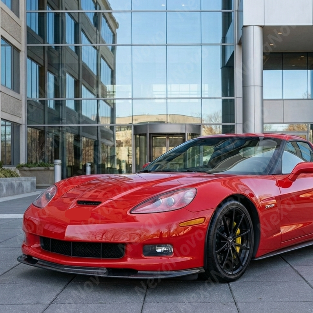 2008 Chevrolet Corvette C6 in motion with ZR1 style front splitter