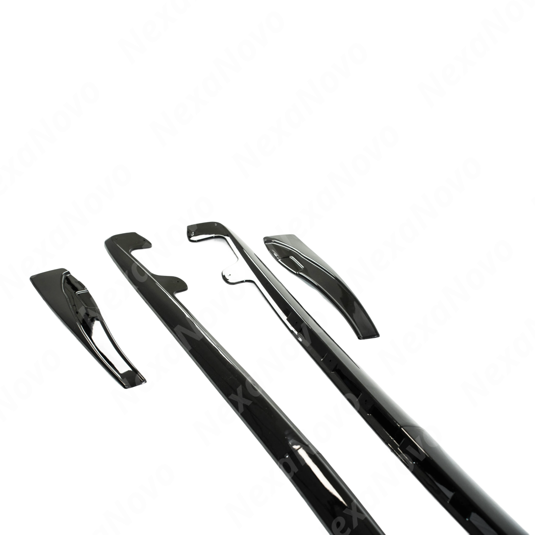 Underside of NexaNovo side skirt showing mounting points for Corvette C6 installation