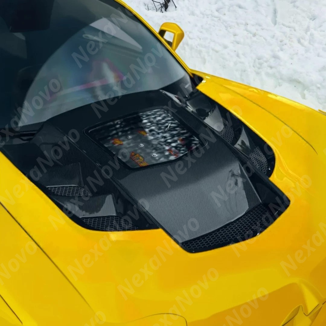 Detailed view of the vents on the NexaNovo carbon fiber hood