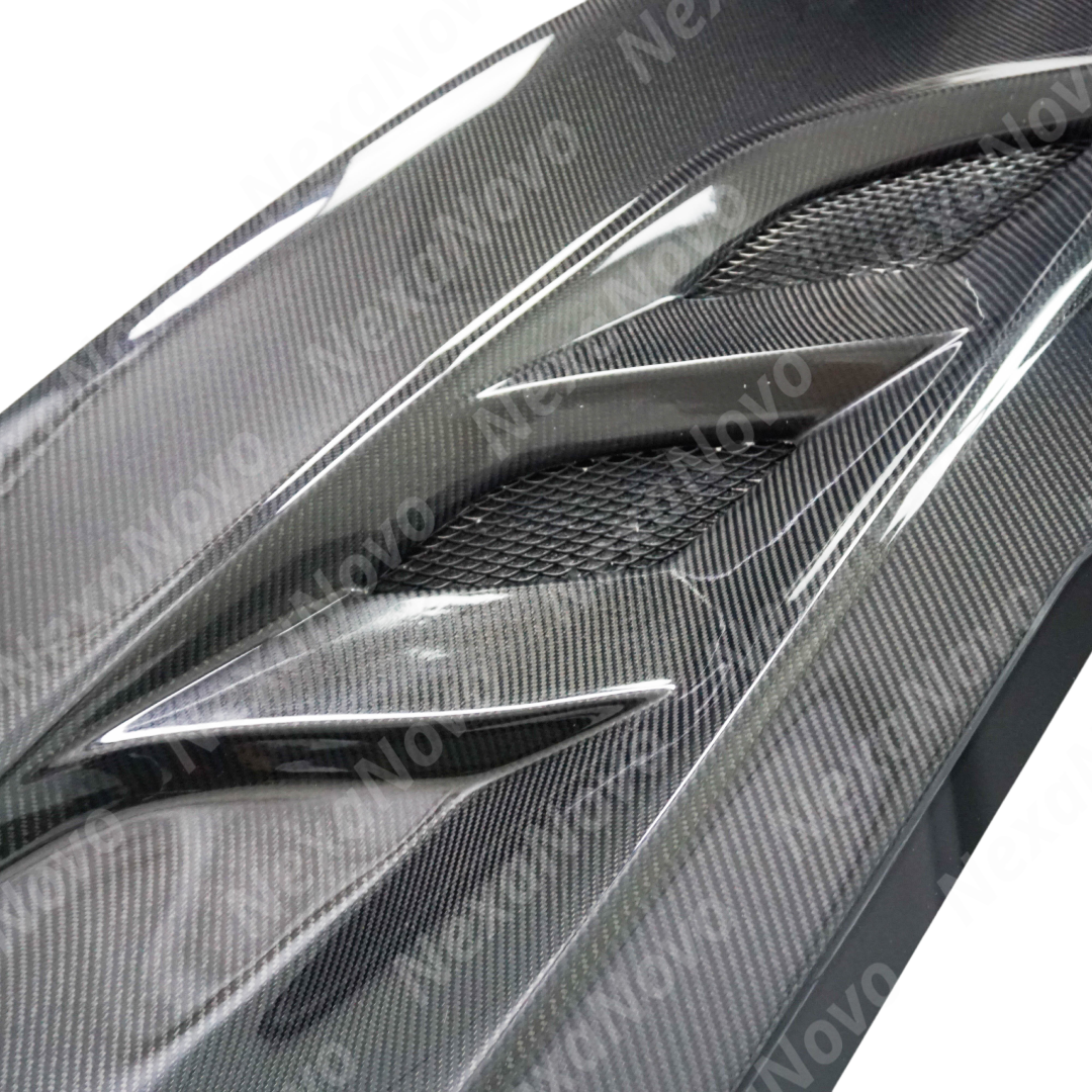 Precision fitment of NexaNovo carbon fiber hood on a 2017 Chevrolet Corvette C7