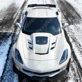 Full front view of a 2016 Chevrolet Corvette C7 with new NexaNovo hood
