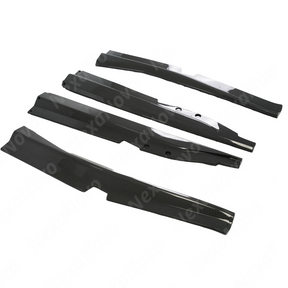 Uninstalled NexaNovo 4-piece Z06 style carbon fiber print side skirts kit laid out