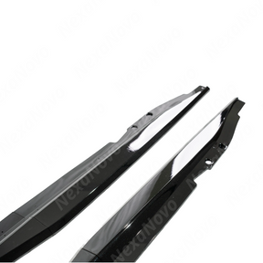 NexaNovo Z06 style gloss black side splitter integrated on a black Chevrolet Corvette C7