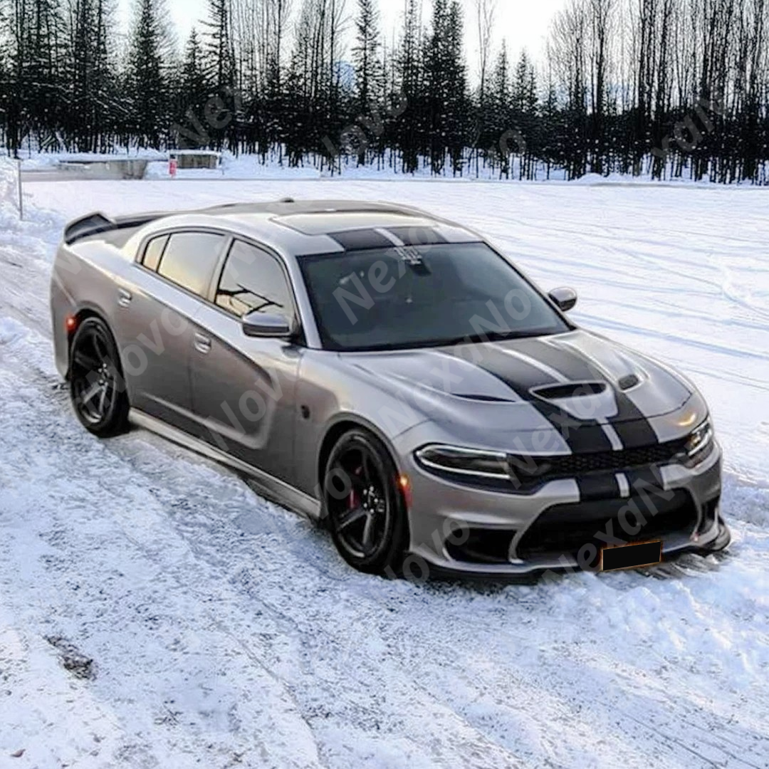 Complete front-end enhancement with NexaNovo real carbon fiber hood cover on Charger