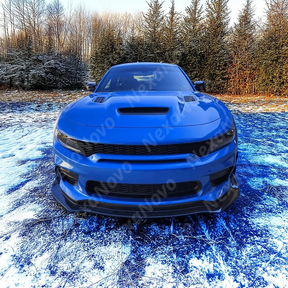 Full front view of a 2021 Dodge Charger SRT with new NexaNovo H style front splitter kit